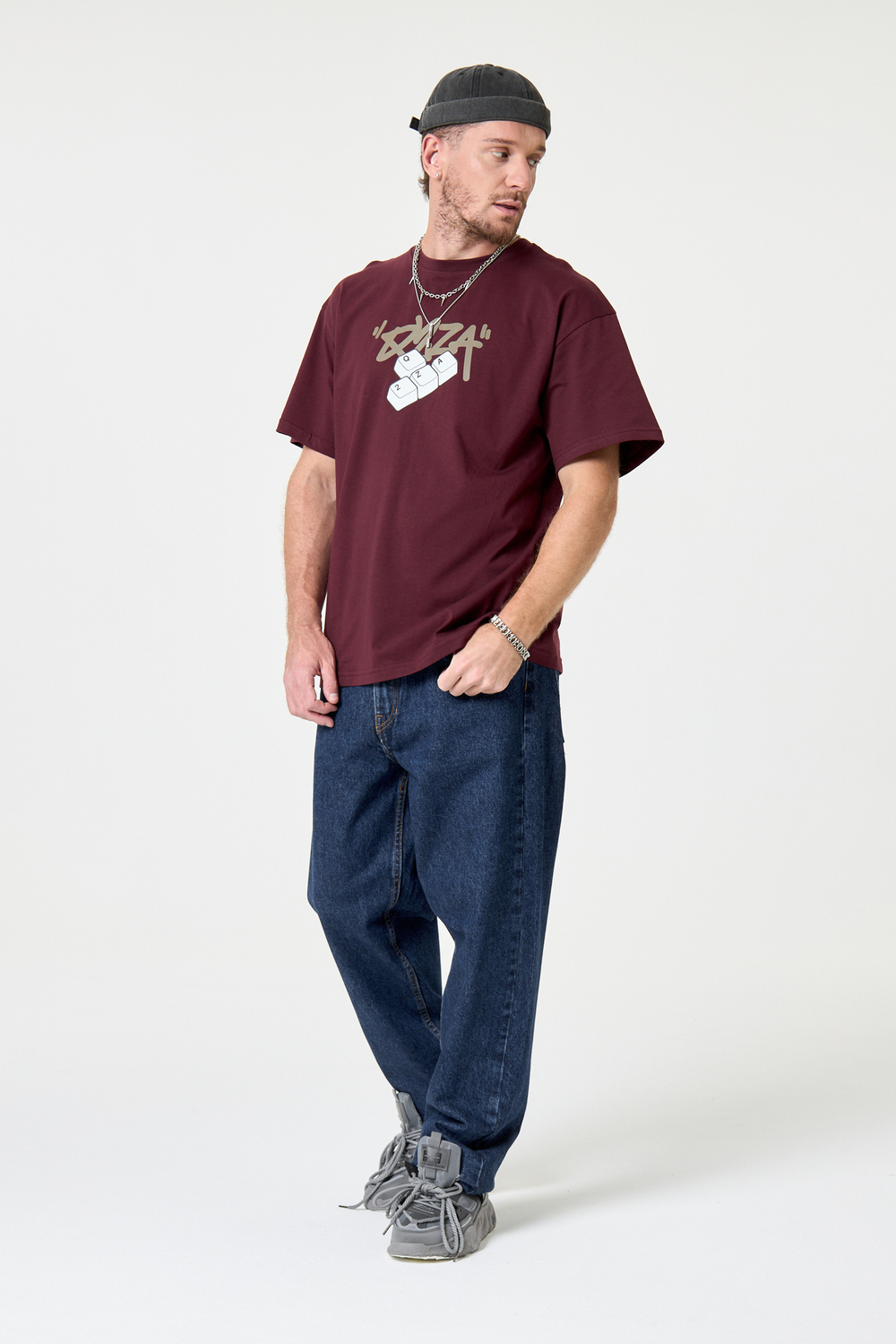 Футболка Q2ZA - "Клавиатура" (бордо)