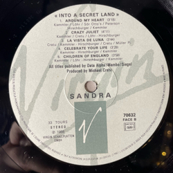 Винтажная виниловая пластинка LP Sandra Into A Secret Land (Франция 1988)