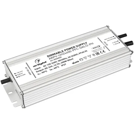 Блок питания ARPV-UH24400-PFC-DALI2-PH (24V, 16.7A, 400W) (Arlight, IP67 Металл, 7 лет) 025655(2)