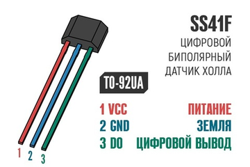 Датчик Холла SS41F / TO-92FL3