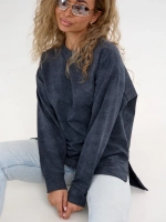 Кофта больших размеров оверсайз удлиненная без начеса теплая