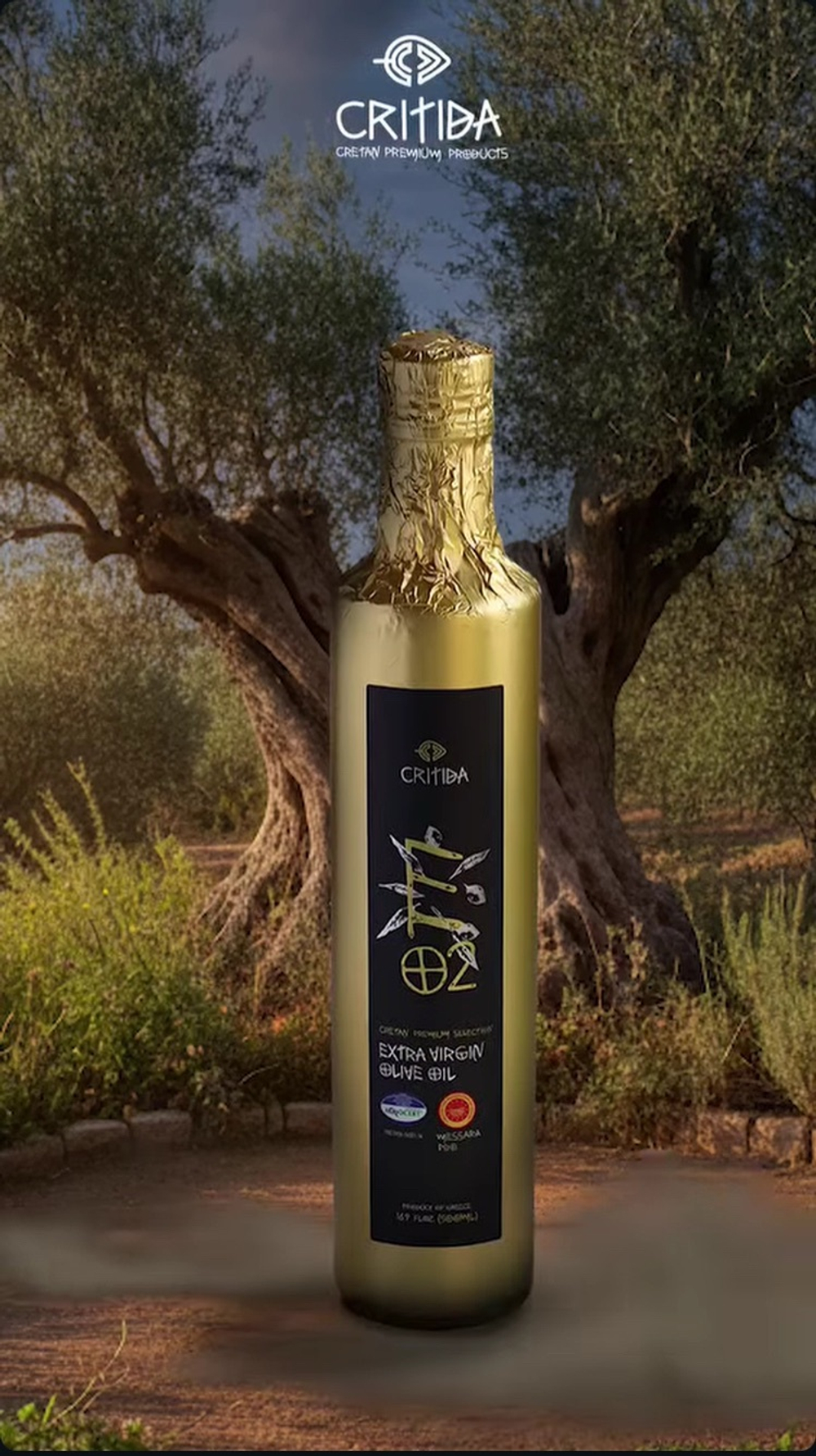 Оливковое масло Critida D.O.P. Messara 0.2, стекло, Греция
