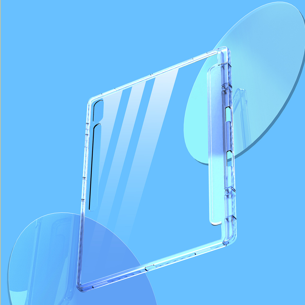 Чехол книжка фиолетового цвета от Dux Ducis для Samsung Galaxy Tab S9 Ultra, Tab S10 Ultra и Tab S8 Ultra, серия Unid Series Case, с держателем стилуса и функцией автоматического перехода в спящий режим