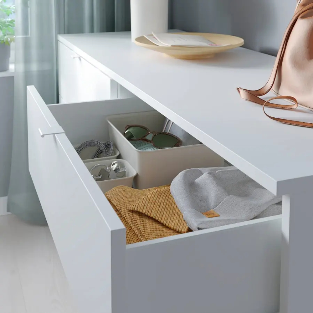 Комод с 6 ящиками - IKEA VIHALS/ВИХАЛС ИКЕА, 47х75х140 см, серый