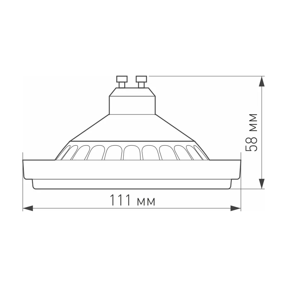 Лампа AR111-UNIT-GU10-15W-DIM Day4000 (WH, 120 deg, 230V) (Arlight, Металл) 025624