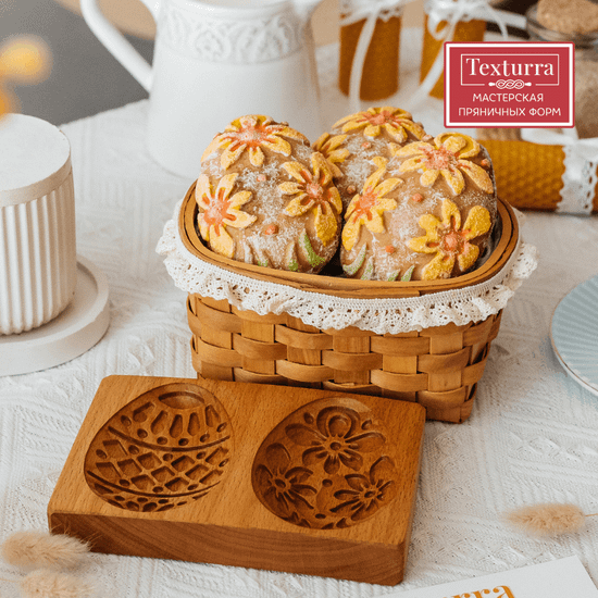 Пряничная форма Пасхальные яйца с цветами