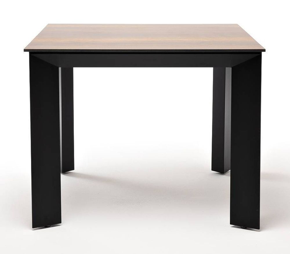 "Венето" обеденный стол из HPL 90х90см, цвет "дуб", каркас черный