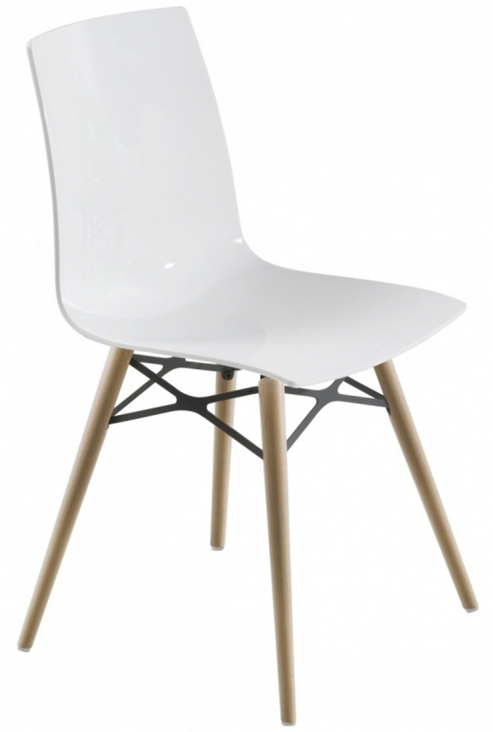 Стул пластиковый Papatya X-Treme-S Wox Beech Wood, натуральный, белый