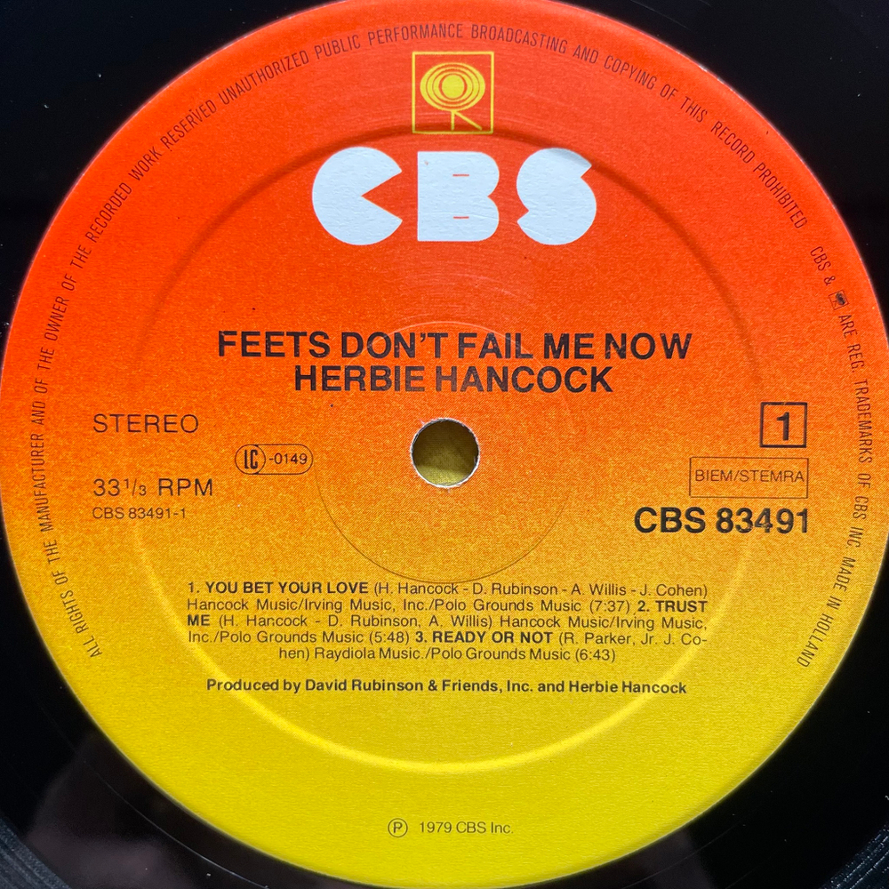 Herbie Hancock ‎– Feets Don't Fail Me Now (Голландия 1979г.)