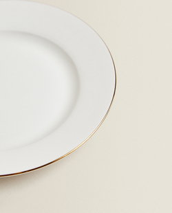 ZARA HOME ТАРЕЛКА ИЗ КОСТЯНОГО ФАРФОРА В ОПРАВЕ