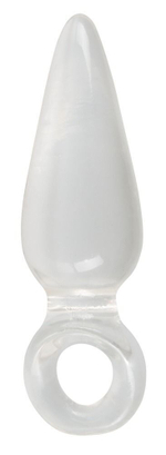 Анальная втулка с колечком на пальчик Finger Plug - 9,5 см. (Цвет: прозрачный)