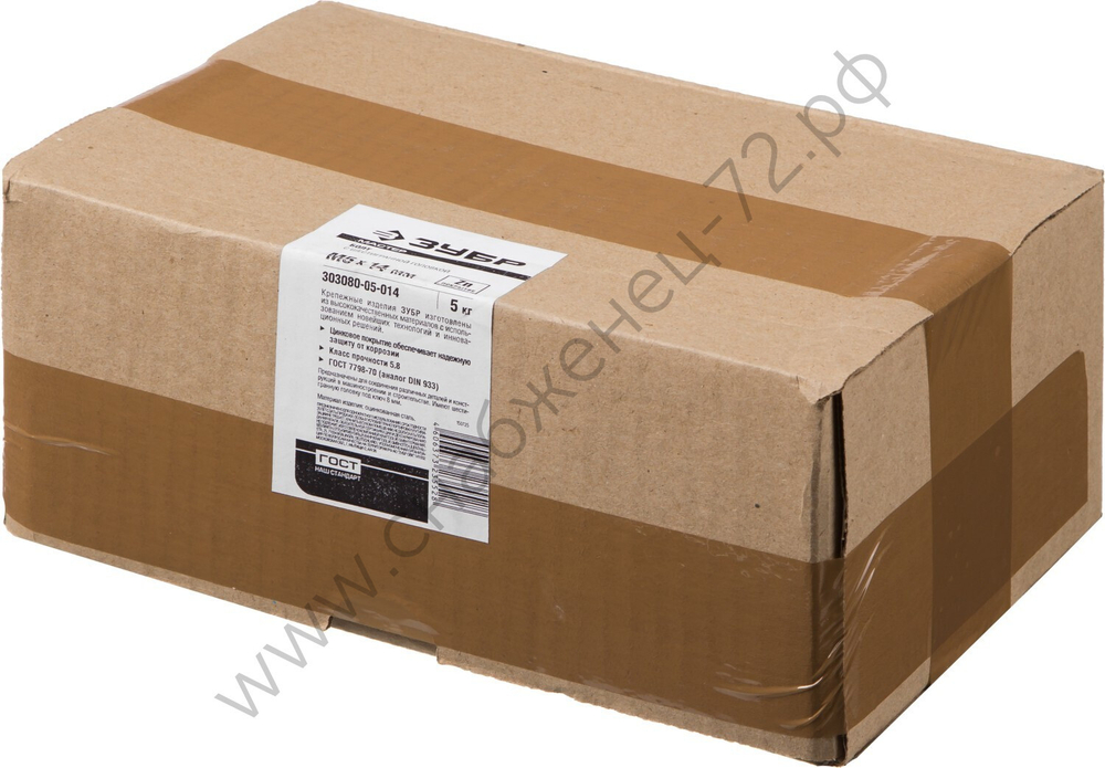 ЗУБР ГОСТ 7798-70 кл. пр. 5.8, M5 x 14 мм, болт оцинкованный, 5 кг (303080-05-014)