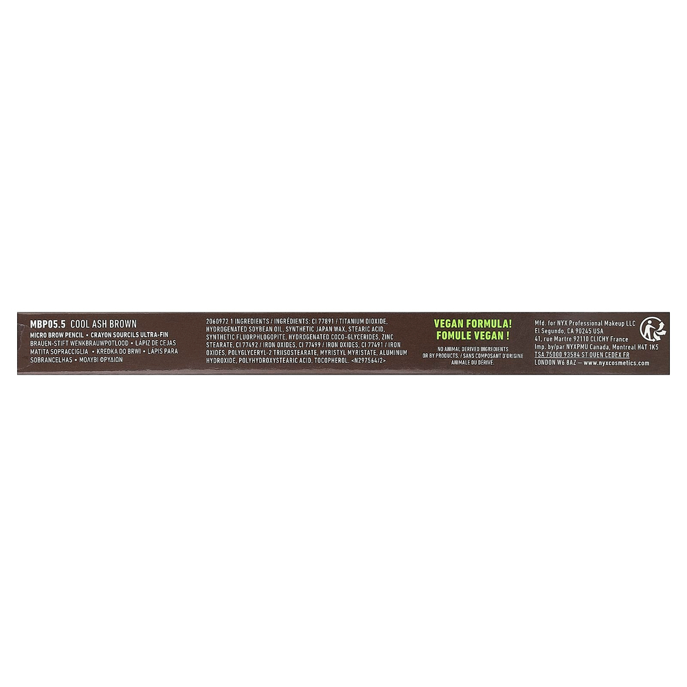 NYX Professional Makeup, Micro Brow Pencil, пепельно-коричневый 05,5, 0,09 г (0,003 унции)