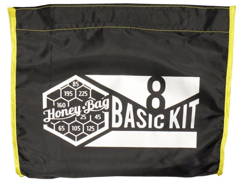 Сумка для хранения комплекта haney-bag basic с логотипом "honey-bag basic kit 8" и размерами фильтров