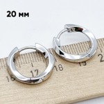 Ювелирные швензы Конго с родиевым покрытием, размер 20*4 мм, цена за пару