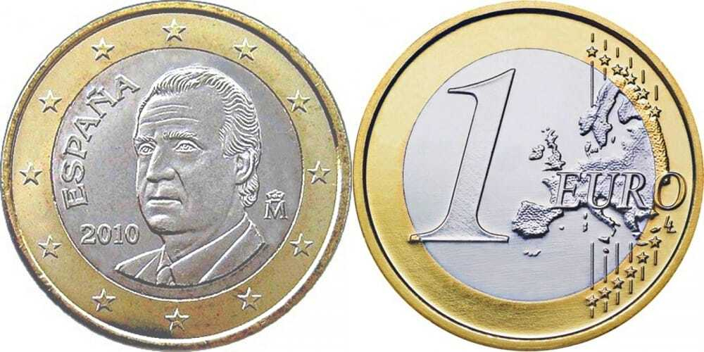 Испания 1 евро, 2010-2014 Хуан Карлос I XF