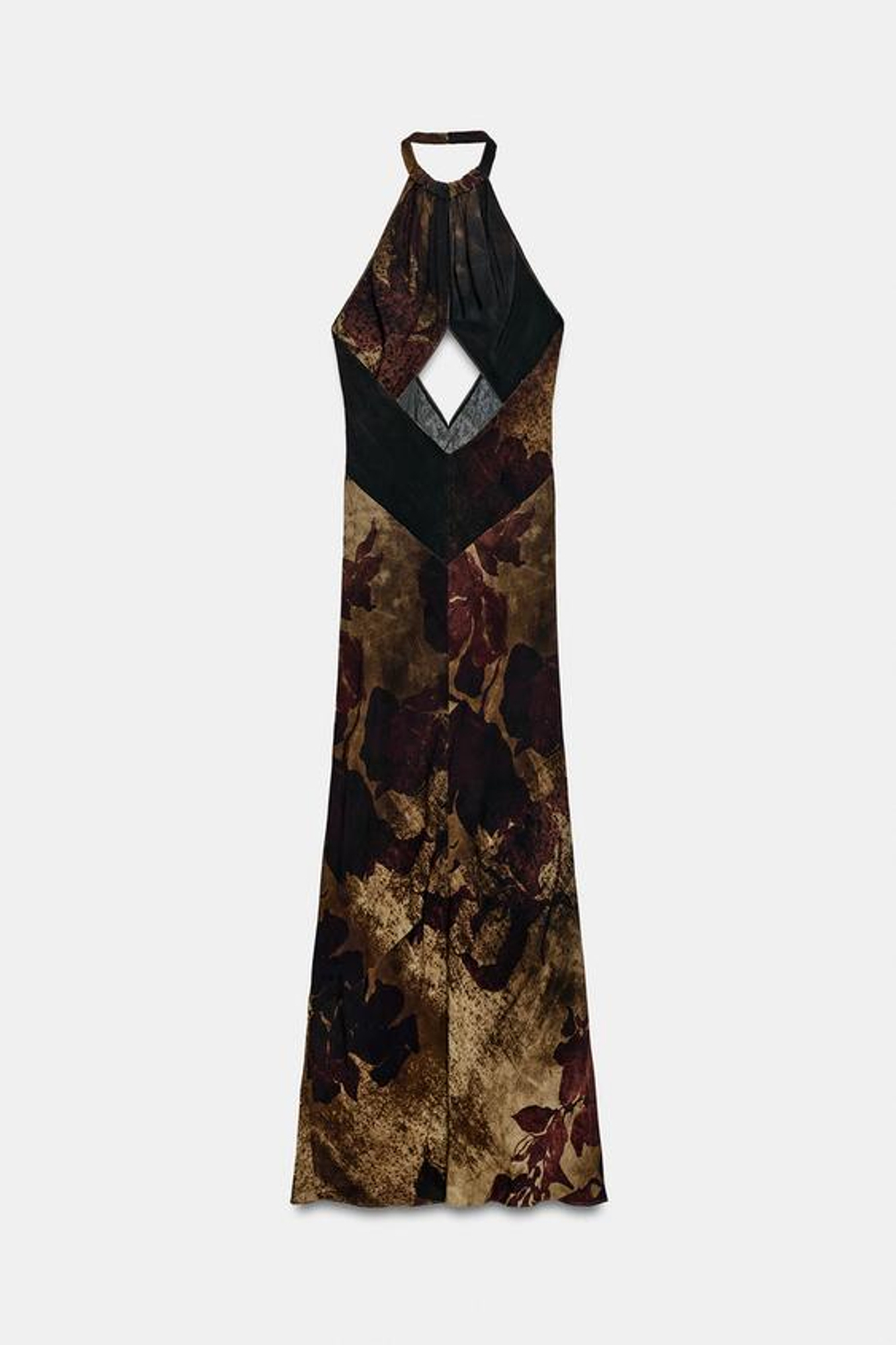 ZARA ПЛАТЬЕ С ПРИНТОМ И ГОРЛОВИНОЙ ХАЛТЕР — ZW COLLECTION, РАЗНОЦВЕТНЫЙ