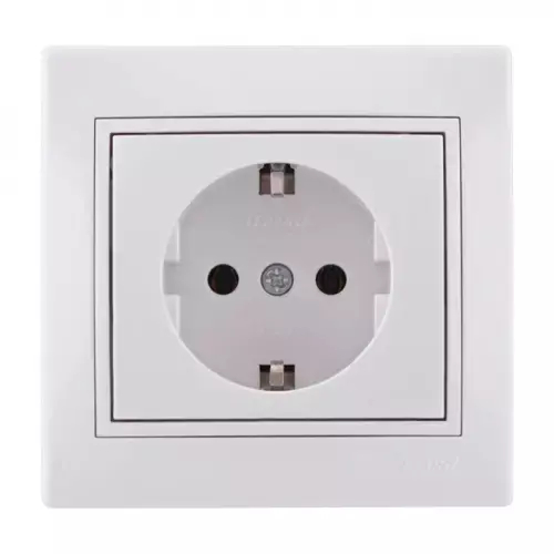 MIRA 701 0202 122B Розетка с/з ПБТ бел. с вст.
