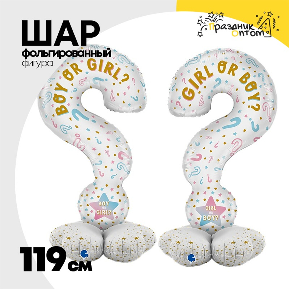 Шар Фольгированный Набор 2шт GIRL OR BOY Вопрос (Ассорти)