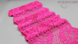 Эластичное кружево, 22 см, ярко-розовое, (Арт: EK-2538), м