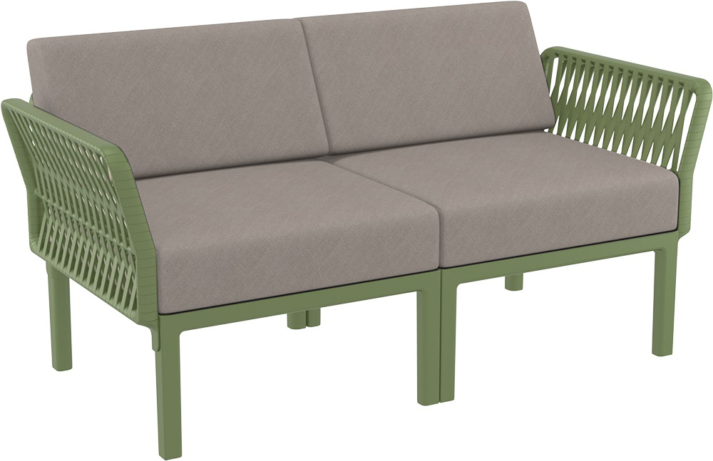 Комплект пластиковой мебели Siesta Contract Portofino Lounge, оливковый, светло-коричневый