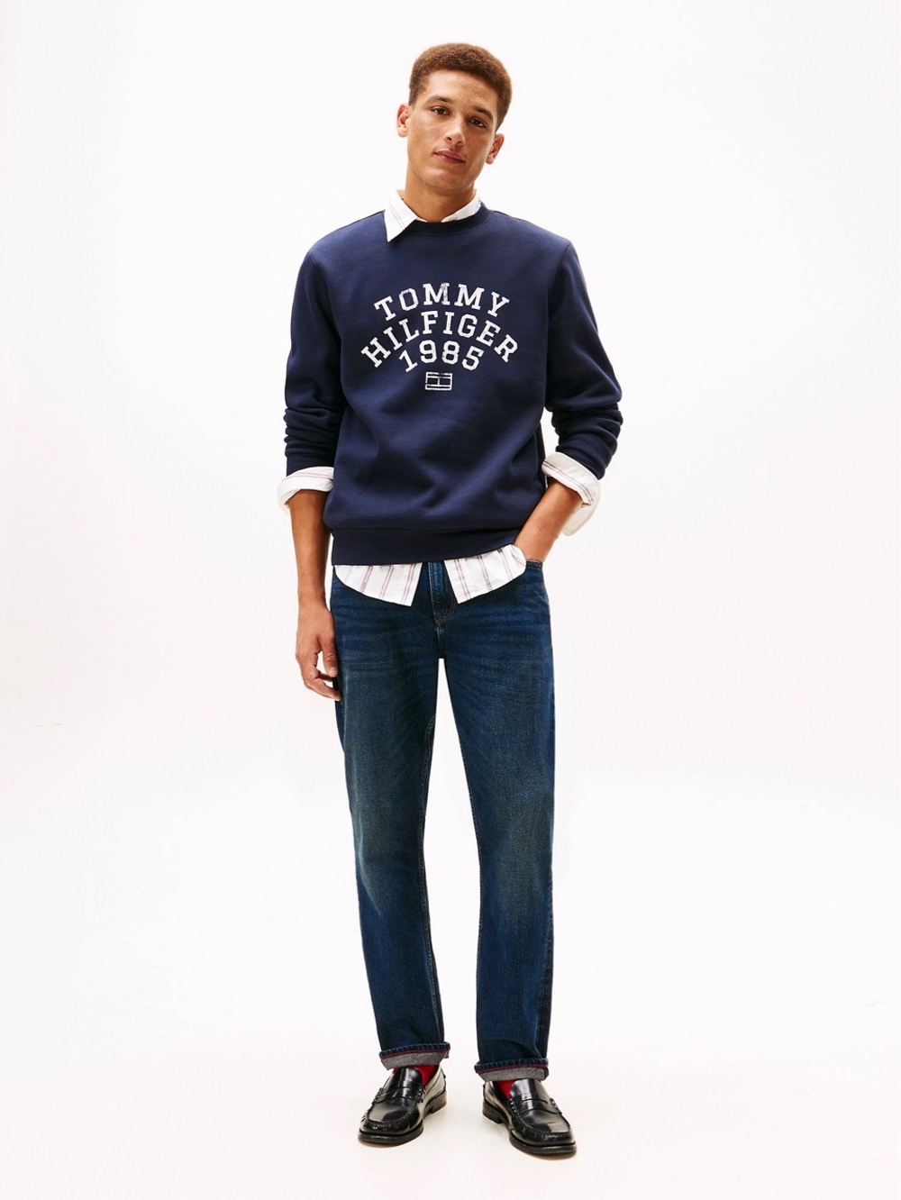 Свитшот Tommy Hilfiger Arch Logo Flex Fleece Navy