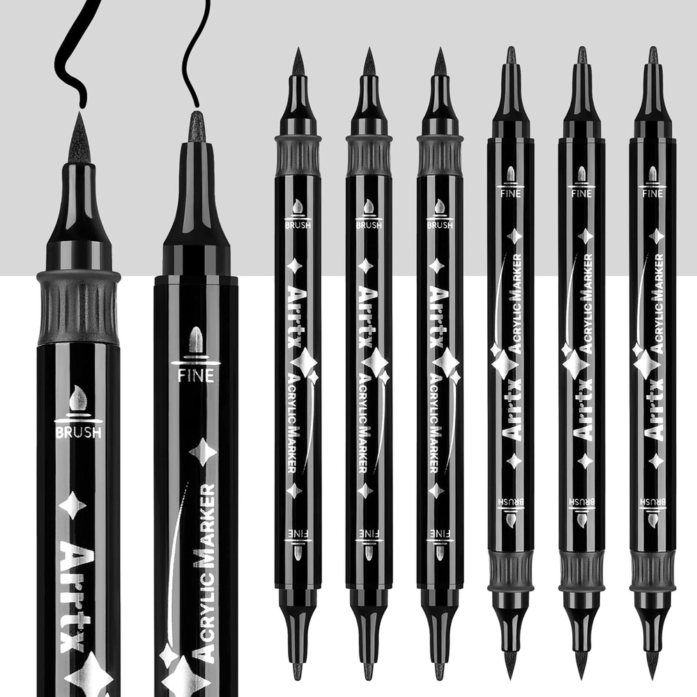 Arrtx акриловые маркеры, 8 шт Noir