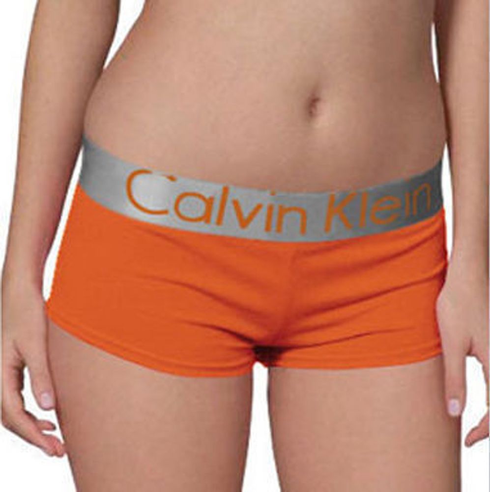 Женские трусы боксеры Calvin Klein Women Steel Boxer Orange