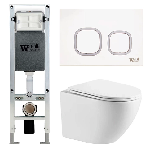 Унитаз с инсталляцией WeltWasser AMBERG 350 ST + MERZBACH 043 MT-WT + AMBERG RD-WT