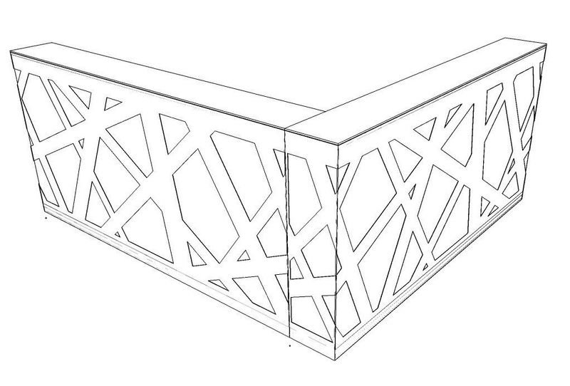 Стойка ресепшн угловая с LED подсветкой