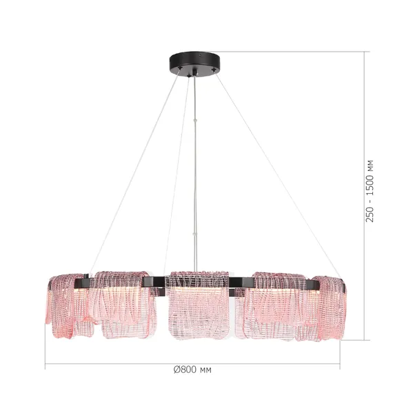 SL6021.403.66 Светильник подвесной ST-Luce черный/розовый LED 1*66W 3000K VOILE