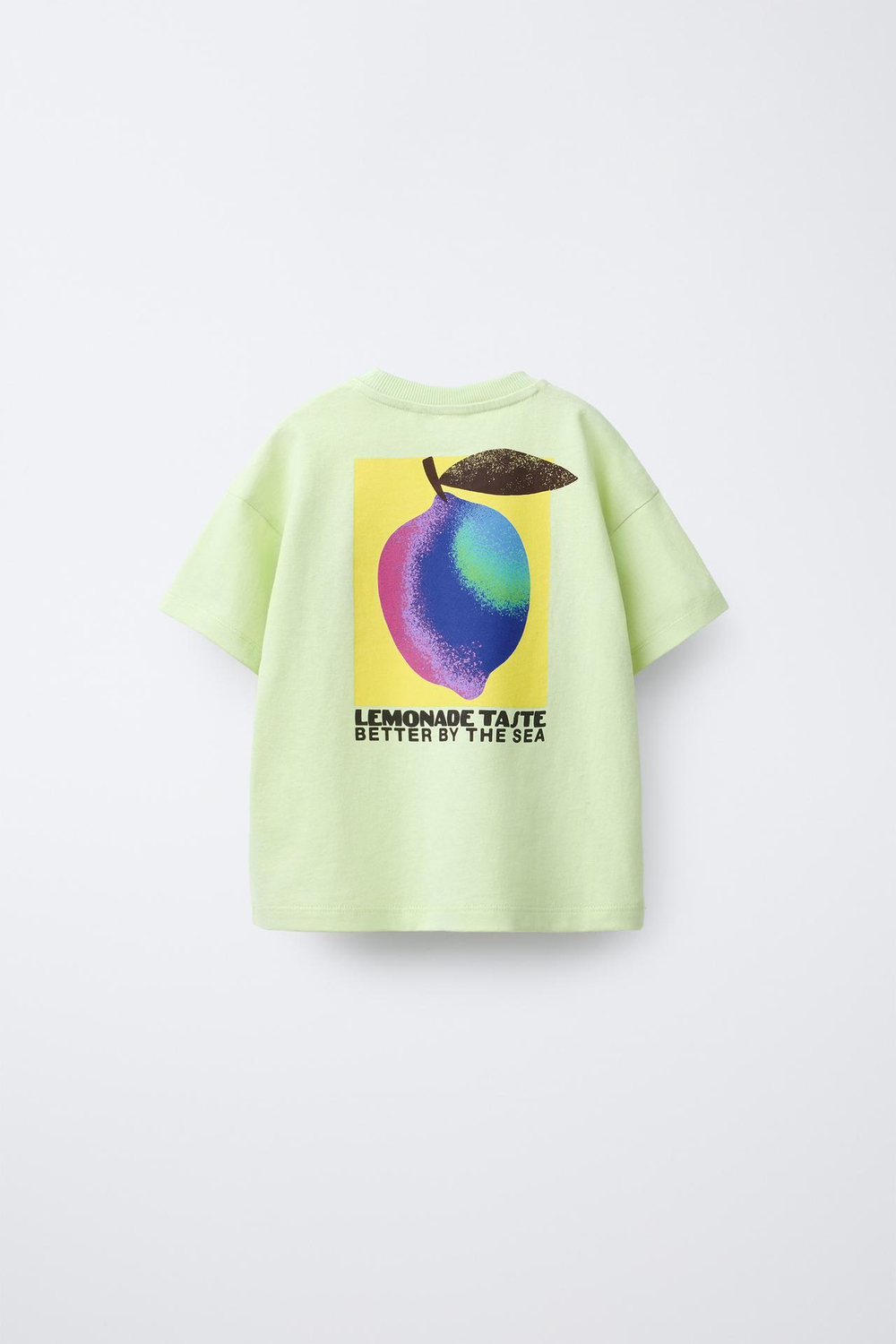 ZARA ФУТБОЛКА С ПРИНТОМ «ЛИМОН», ЛАЙМОВЫЙ