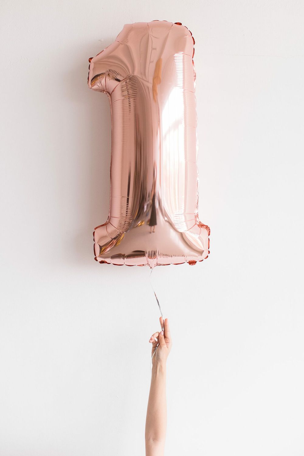 шар цифра 1 розовое золото rose gold 