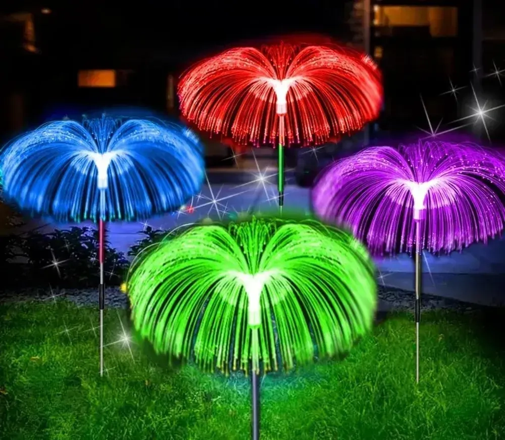 Светильник на солнечной батарее "МЕДУЗА" / Садовый фонарь уличный разноцветный / 2 штуки