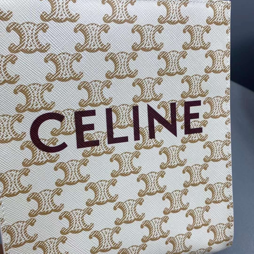 Celine Mini Cabas Vertical In Triomphe Canvas