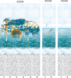 Панель ПВХ фотопечать 3D Panda Море 2700х250 мм