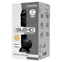 Черный фаллоимитатор 17,5см на присоске с мошенкой SilexD Premium Silicone Dildo Model 3