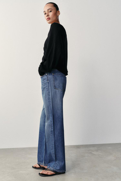 ZARA ДЖИНСЫ Z1975 REGULAR FIT LONG LENGTH С ВЫСОКОЙ ПОСАДКОЙ, СИНИЙ