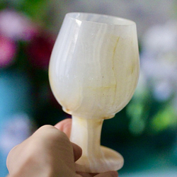 Ваза бокал на ножке Оникс природный, D7 x 12 см