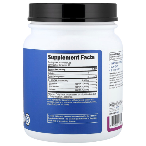 Nutricost, Performance, BCAA, со вкусом винограда, 900 г (2 фунта)
