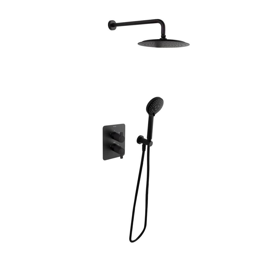 Встраиваемый термостатический смеситель для душа с троп. и руч. душем BLAUTHERM 948712RP240NM чёрный