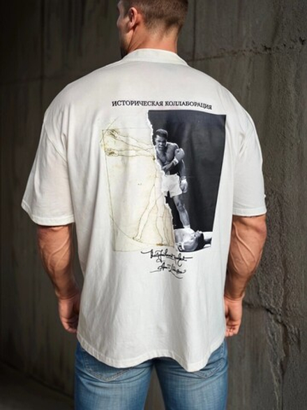 Футболка LEGENDA оверсайз "Витрувианский человек", Молочный