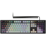 LORGAR Azar 514, Wired mechanical gaming keyboard, RGB backlight, 1680000 colour variations, 18 modes, keys number: 104, 50M clicks, linear dream switches, spring cable up to 3.4m, ABS plastic+metal, magnetic cover, 450*136*39mm, 1.17kg, white, EN+RU layout