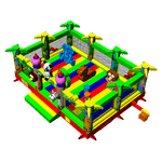 Коммерческий надувной батут «Зверята на радуге», без горки, 7*5*2,8 м
