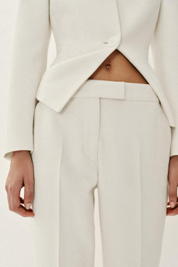 ZARA ПРЯМЫЕ БРЮКИ С НИЗКОЙ ПОСАДКОЙ, ЭКРЮ