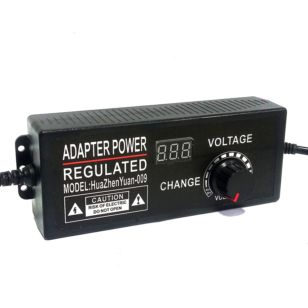 Адаптер регулируемый 3-24v/5A / 5.5мм,угловой HuaZhenYuan