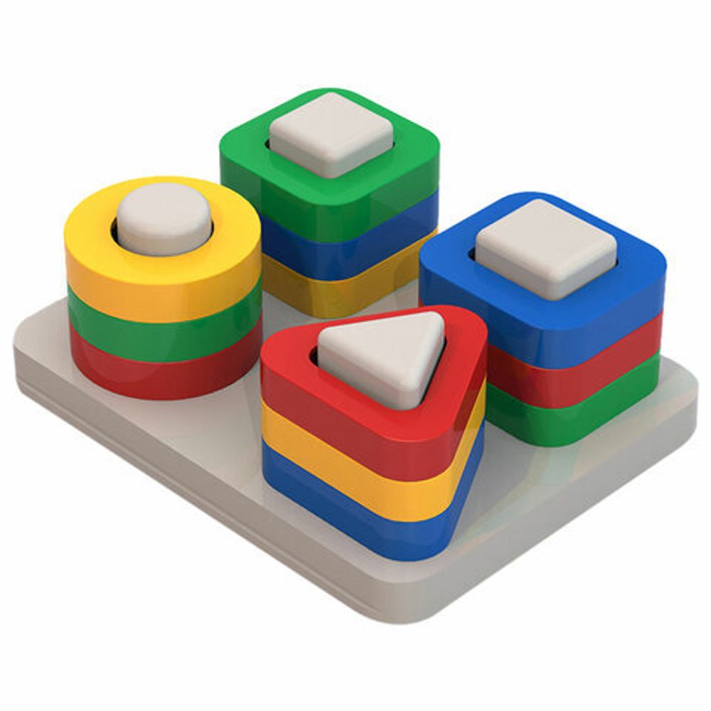 Игра-сортер дидактическая "Веселые фигурки", пластиковая, 12 элементов, НОРДПЛАСТ, 801