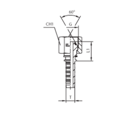 Фитинг DN 38 BSP (Г) 2 (штифтованая гайка) (o-ring)