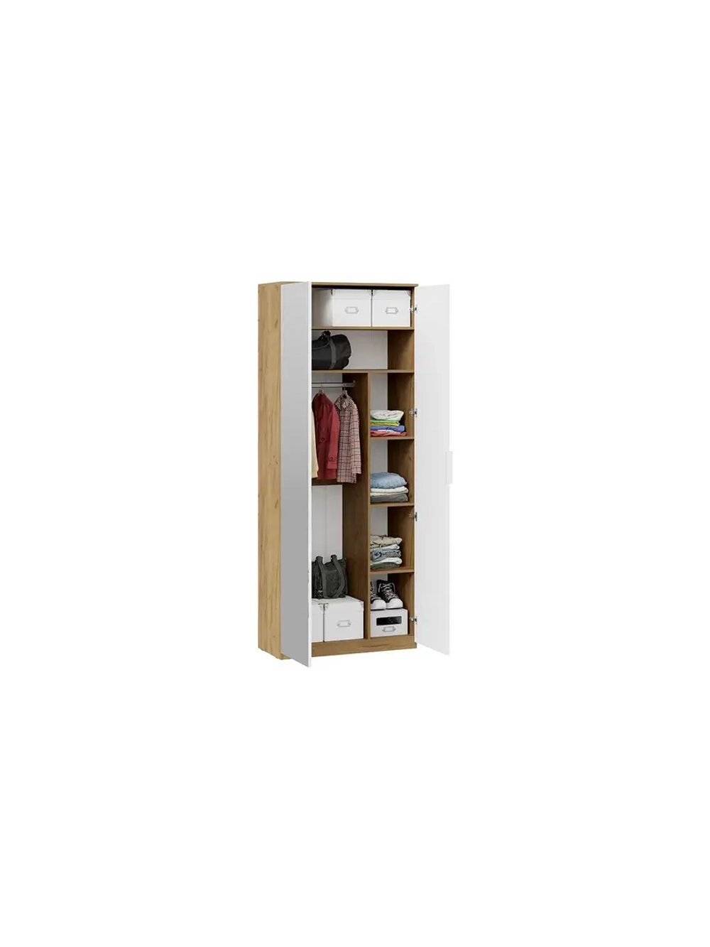 Прихожая с вешалкой Дуб Крафт золотой 145х43х226