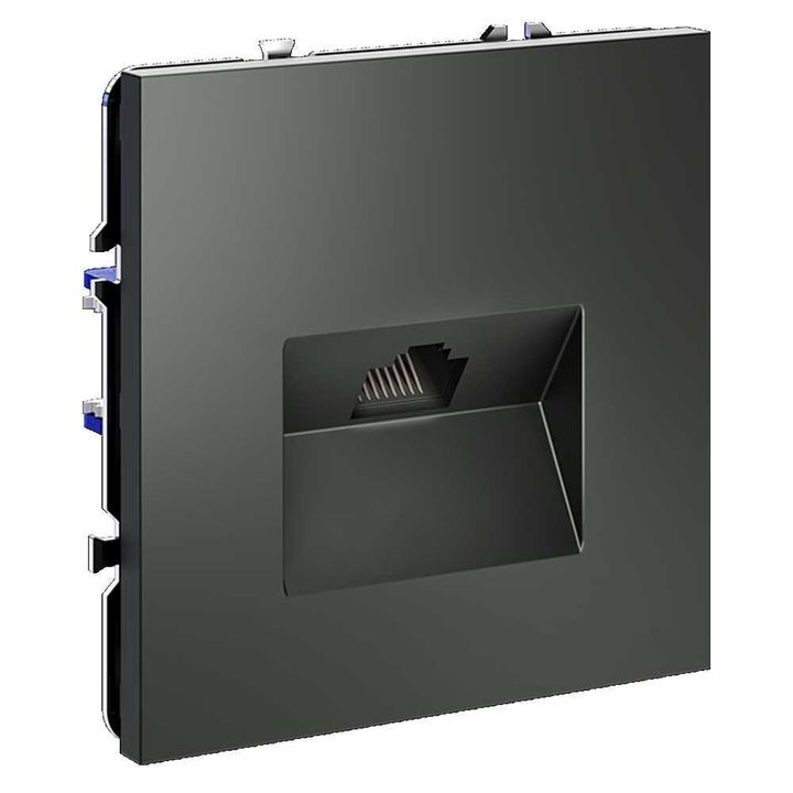 Розетка компьютерная встраиваемая Voltum S70 RJ45 кат.6, (титан) VLS060106